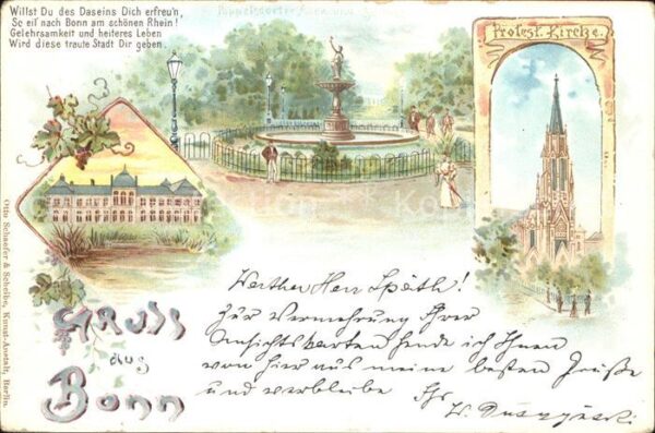 Bonn Rhein Protestantische Kirche Brunnen Schloss