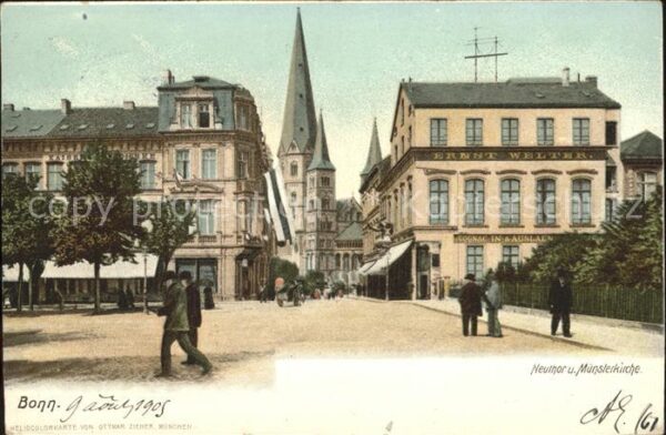 Bonn Rhein Neuthor und Münsterkirche