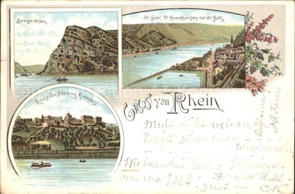 Loreley Lorelei Felsen Burg Katz Ruine Festung Rheinfel