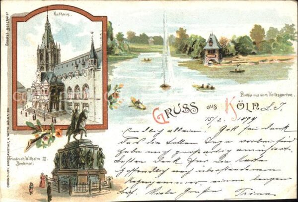 Koeln Rhein Volksgarten Rathaus Friedrich Wilhelm D