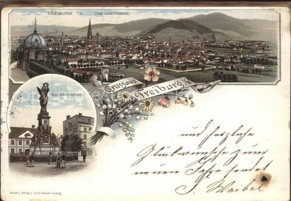Freiburg Breisgau Panorama Blick vom Lorettoberg Siegesde