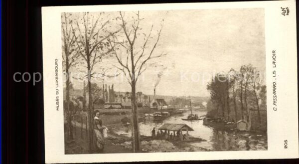 Foto AN Paris (Noyer) Nr. 205 Künstlerkarte C. Pissarro Le lavoir
