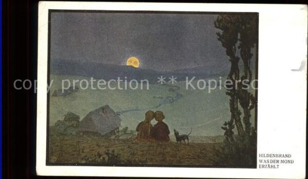 Kuenstlerkarte Hildenbrand Was der Mond erzählt Nr.