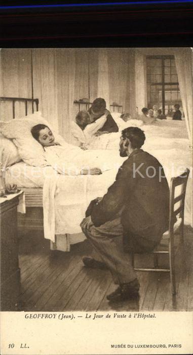 Kuenstlerkarte Geoffroy Le Jour de Visite a l_Hopital