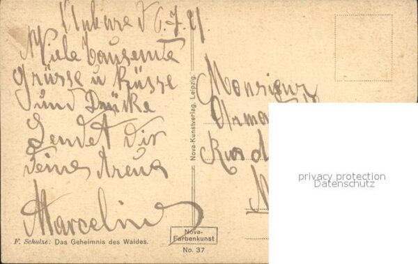 Kuenstlerkarte F. Schulze Das Geheimnis des Waldes Nr. – Bild 2
