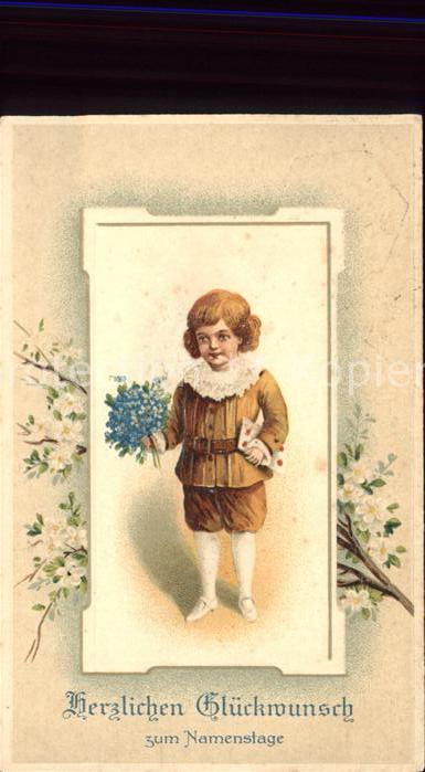 Namenstag Namenskarte Glückwunsch Kind Blumen