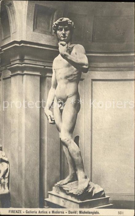 Skulpturen David Michelangelo Firenze Galleria del