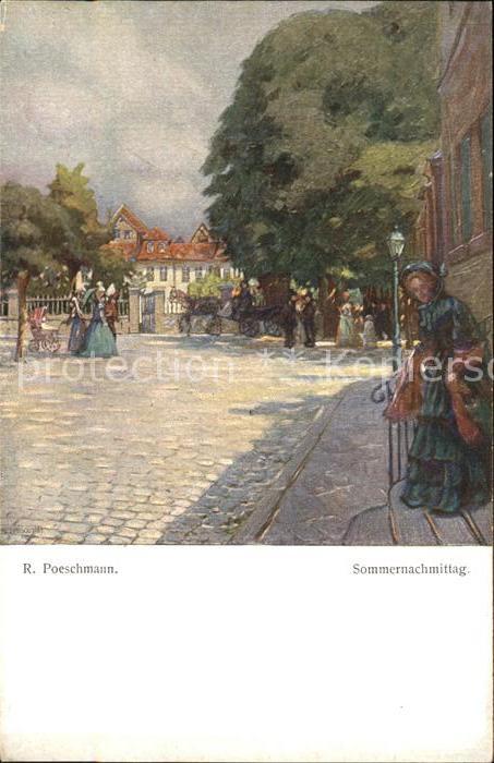 Kuenstlerkarte R. Poeschmann Sommernachmittag Nr. 236