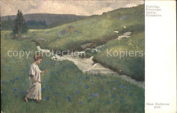 Kuenstlerkarte Hans Massmann Frühling Nr. 1963 Kind