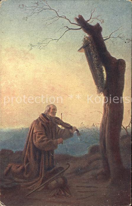 Geige Baum Ave Maria Künstlerkarte Dvorak Nr.