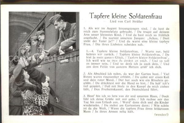Militaria Liederkarte Tapfere kleine Soldatenfrau