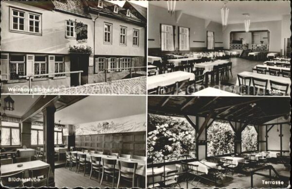 Steeg Bacharach Weinhaus Blüchertal Saal Blücherstube T