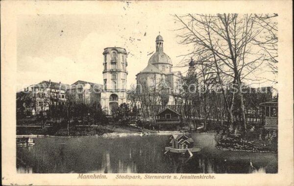 Mannheim Stadtpark Sternwarte und Jesuitenkirche