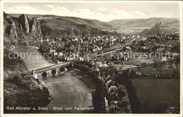 Bad Muenster Stein Ebernburg Blick vom Felseneck Brücke