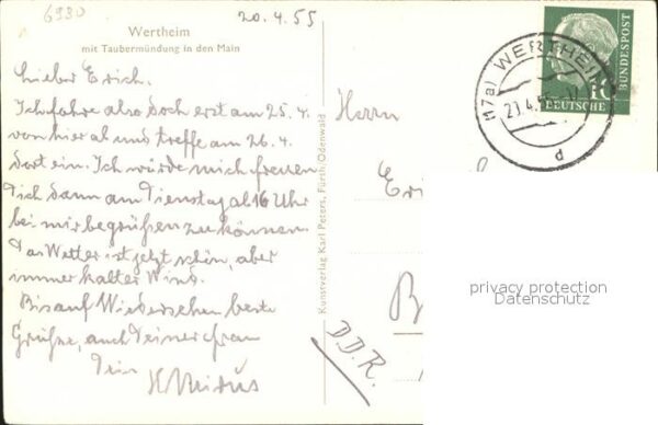 Wertheim Main Ortsblick mit Taubermündung – Bild 2