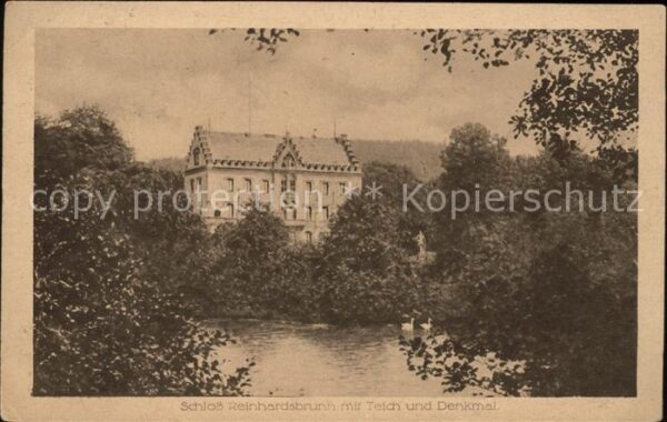 Friedrichroda Schloss Reinhardsbrunn mit Teich und De