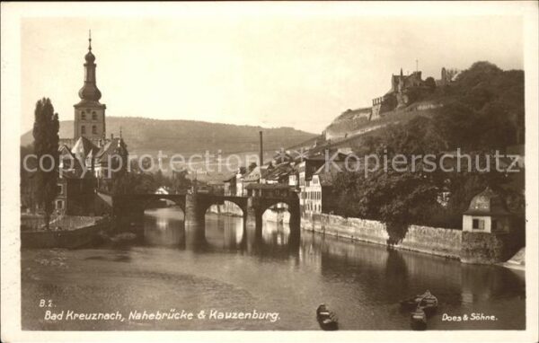 Bad Kreuznach Nahebrücke und Kauzenburg