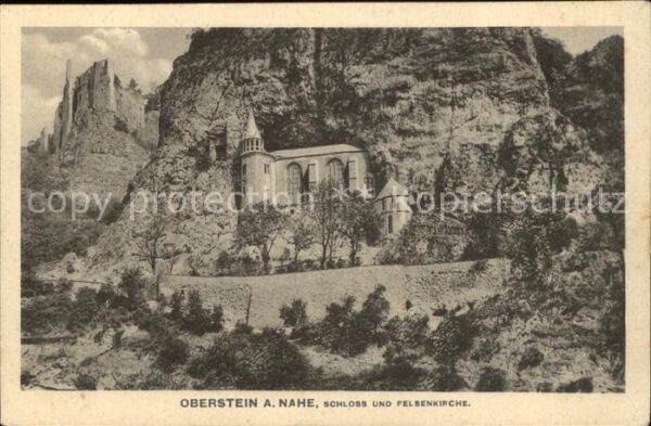 Oberstein Nahe Schloss und Felsenkirche
