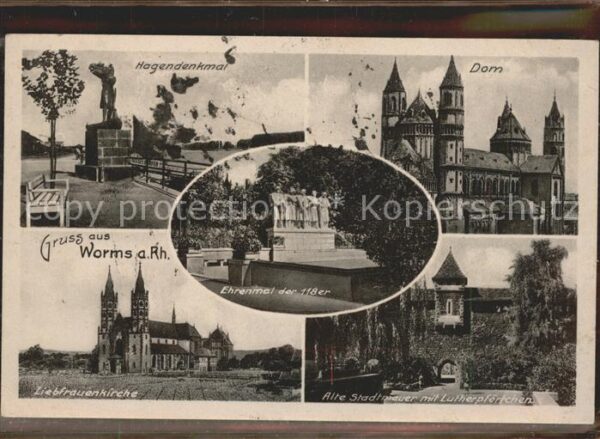 Worms Rhein Hagendenkmal Dom Liebfrauenkirche Stadt
