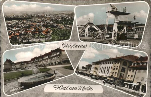 Weil am Rhein Totalansicht Strandbad Bahnhofplatz Hau