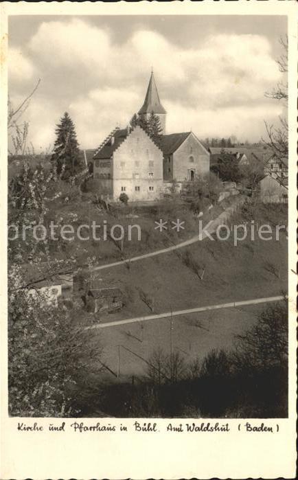 Buehl Waldshut Kirche und Pfarrhaus