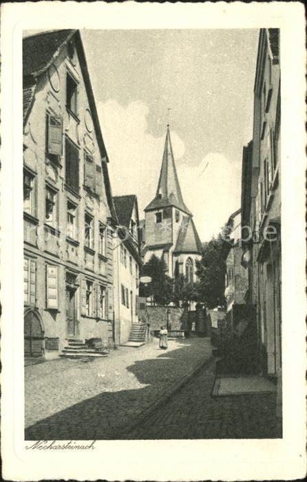 Neckarsteinach Bürgerliches Haus mit ev Kirche