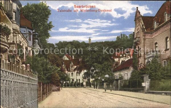 Saarbruecken Talstrasse mit Winterberg Denkmal