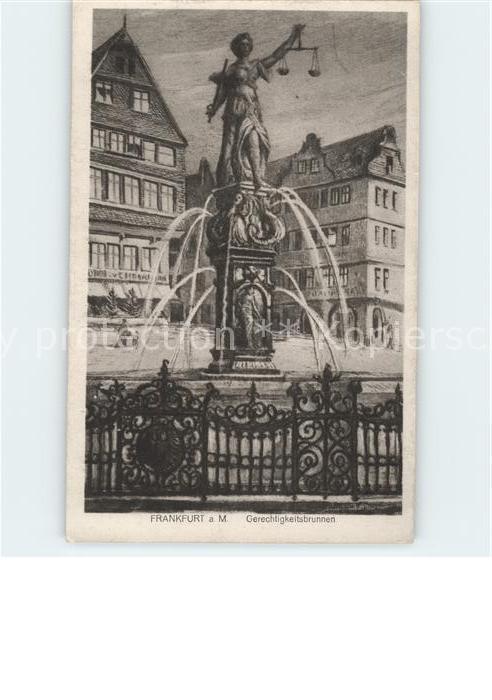 Frankfurt Main Gerechtigkeitsbrunnen Künstlerkarte