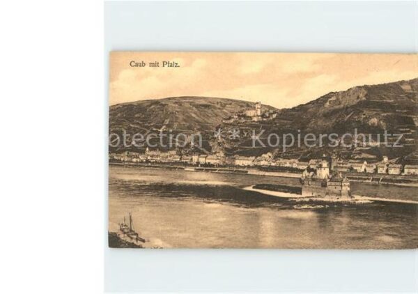 Caub mit Pfalz Rhein Burg Pfalzgrafenstein