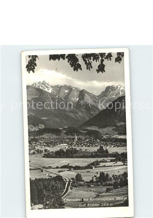 Oberstdorf Panorama mit Krottenspitzen und Kratzer