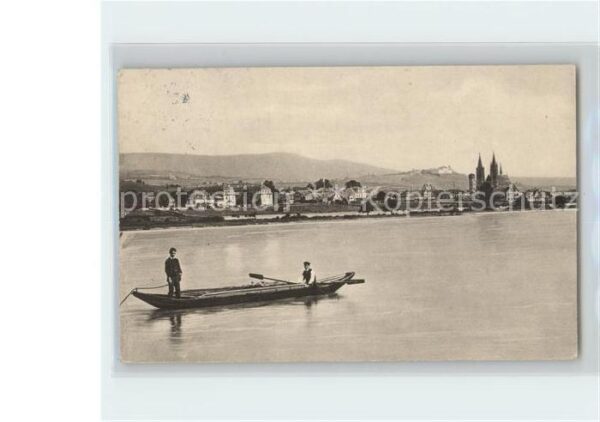 Geisenheim Blick vom Rhein Boot Kirche