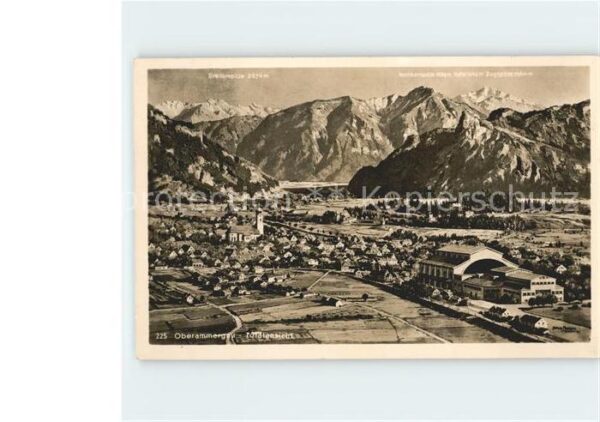 Oberammergau Gesamtansicht mit Alpenpanorama