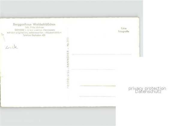 Gehrden Hannover Berggasthaus Waldschlösschen Räuberhöhl – Bild 2