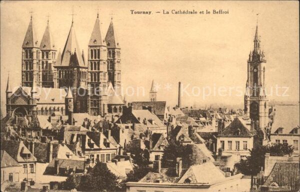 Tournay Liege Cathedrale et le Beffroi