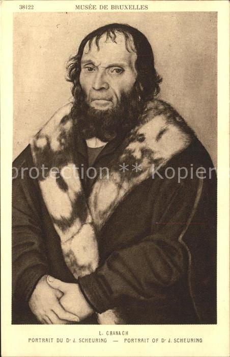 Kuenstlerkarte Alte Kuenstler Cranach L. Portrait J. Scheuring
