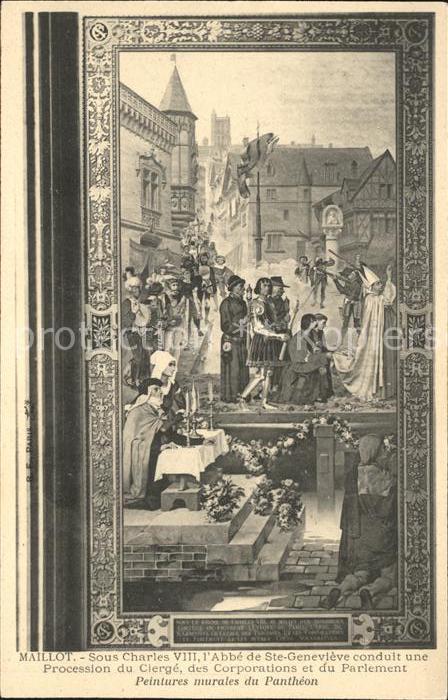 Kuenstlerkarte Alte Kuenstler Maillot Sous Charles VIII Procession Ci