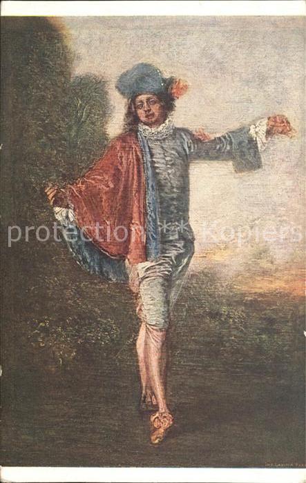 Kuenstlerkarte Alte Kuenstler Watteau Antoine Tänzer