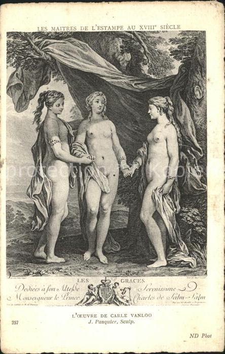 Kuenstlerkarte Alte Kuenstler Carla Vanloo  Les Graces Nr. 257