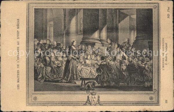 Kuenstlerkarte Alte Kuenstler Baudouin Maitres de L'estampe ND Phot.