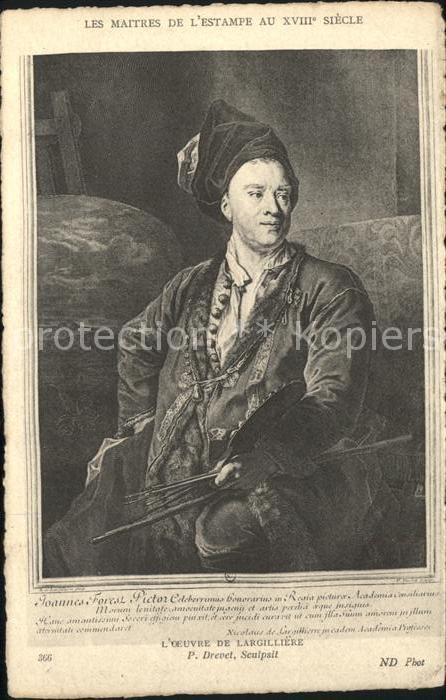 Kuenstlerkarte Alte Kuenstler Largilliere Joannes Forest Pictor ND-Ph