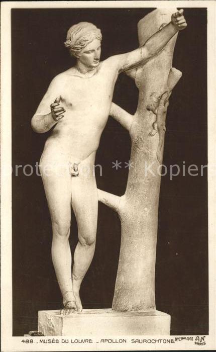 Verlag Noyer (AN Paris) Nr. 488 Skulptur Apollon Saurochtone