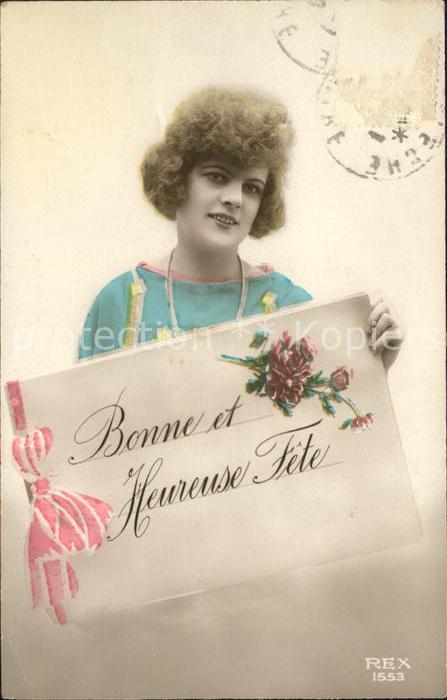 Verlag REX Nr. 1553 Heureuse Fete Frau