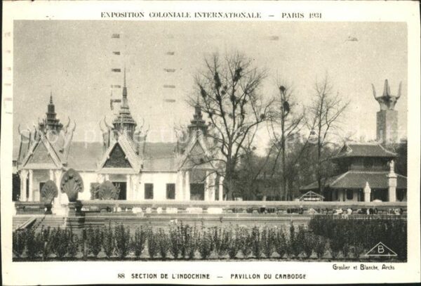 Exposition Coloniale Internationale Pari Section de l'Indochine Pavillon du Camb