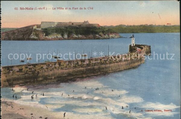 Leuchtturm Lighthouse St-Malo Mole Fort de la Cite