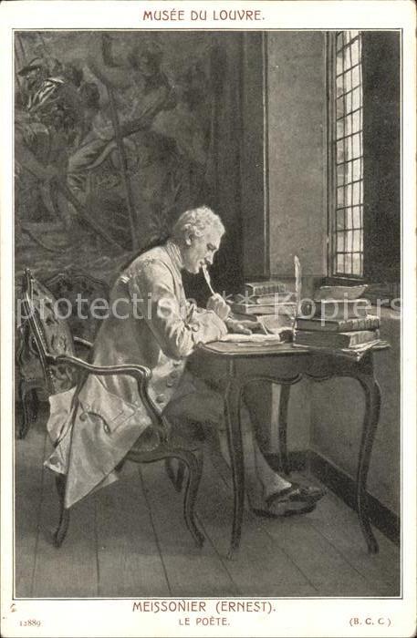 Kuenstlerkarte Ernest Meissonier Le Poete Nr. 12889