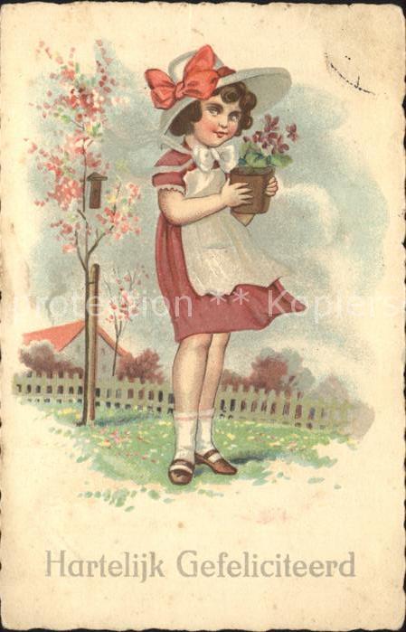 Kinder Child Enfants Glückwunsch Blumen Hut