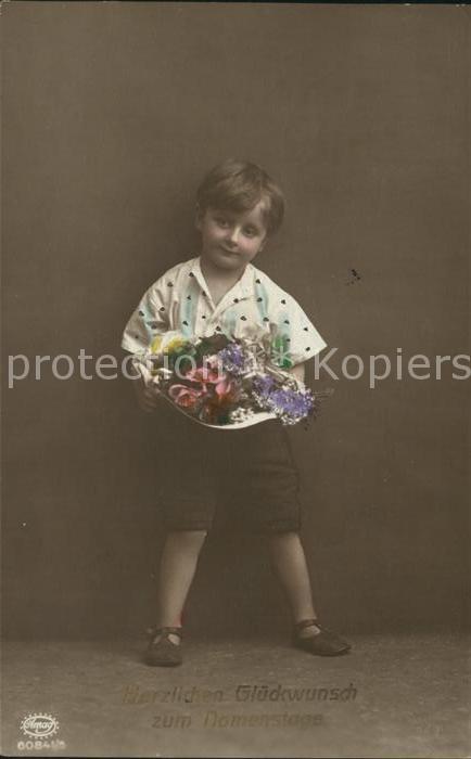 Namenstag Namenskarte Kind Junge Blumen Foto-Amag-Nr. 60841/5