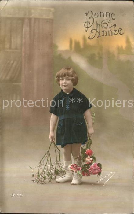 Kinder Child Enfants Rosen Mistel Neujahr Foto-Irisa-Nr. 349