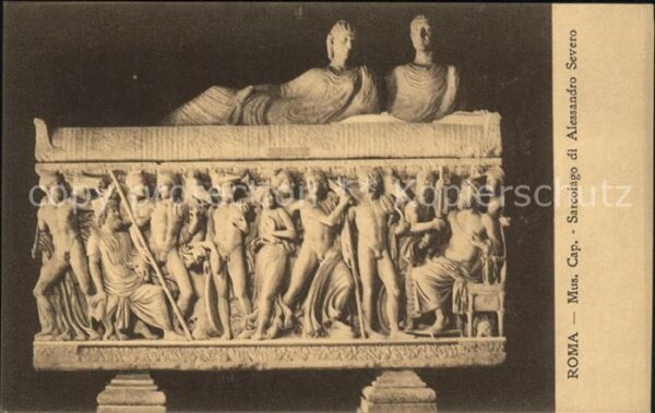 Bildhauerei Steinmetz Sarcofago Alessandro Severo Roma