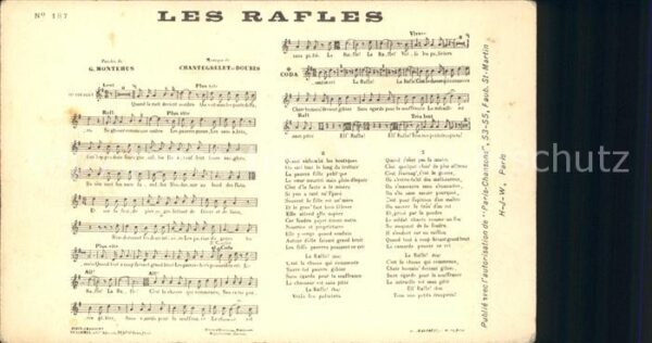 Liederkarte Les Rafles